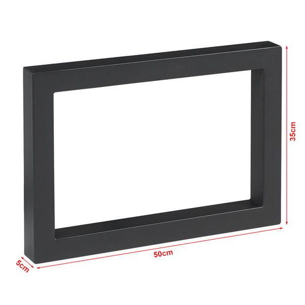 Juego de 2 estructuras de mesa Lunderskov 35x50cm Negro [en.casa]