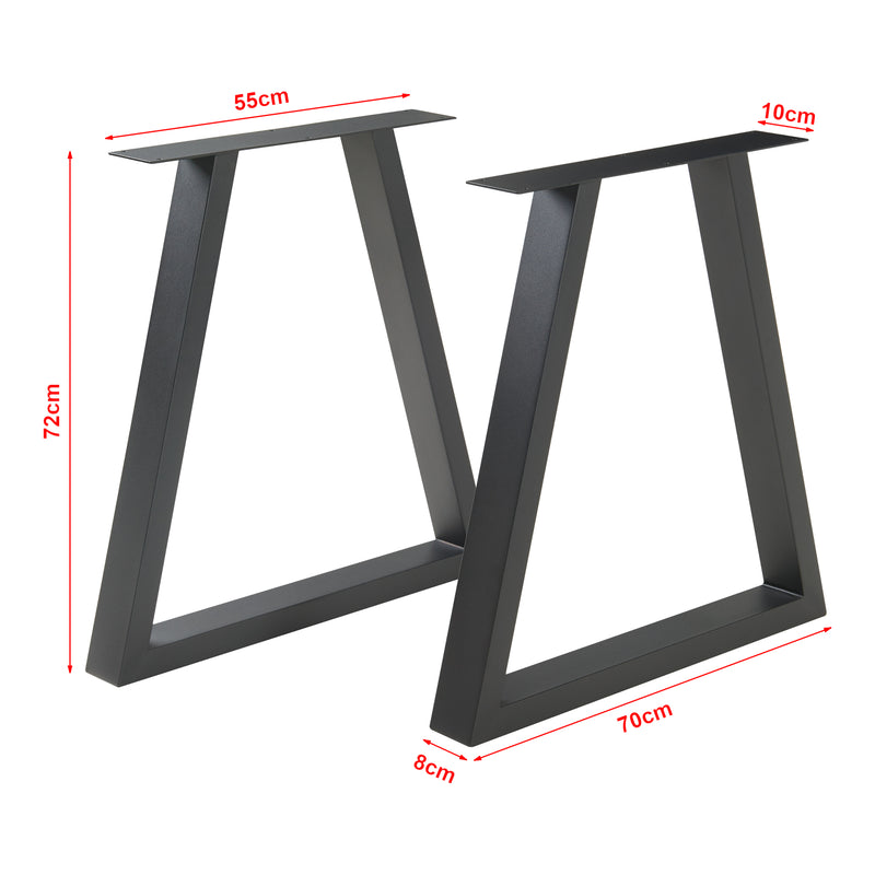 Esquema acotado Juego de 2 estructuras de mesa Lyngby 72x55/70cm Negro [en.casa]