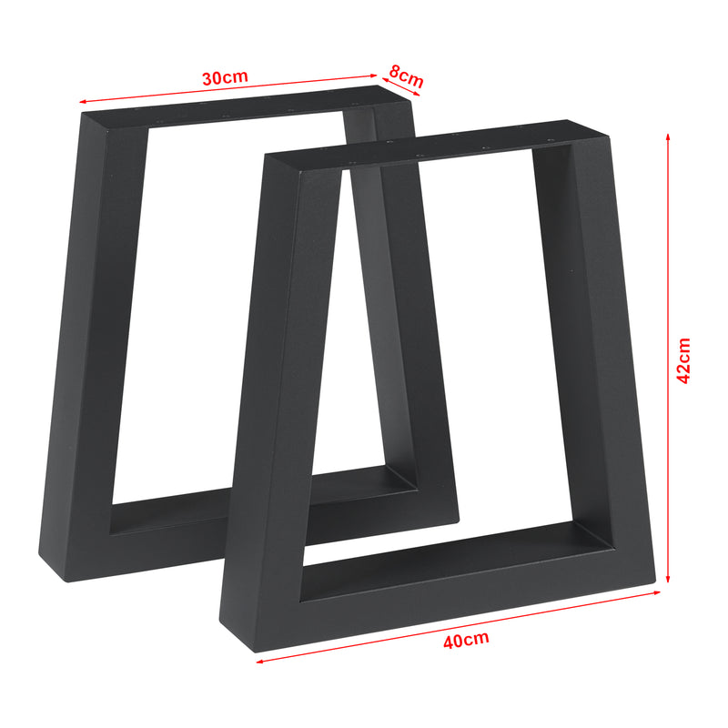 Esquema acotado Juego de 2 estructuras de mesa Marstal 42x40cm Negro [en.casa]