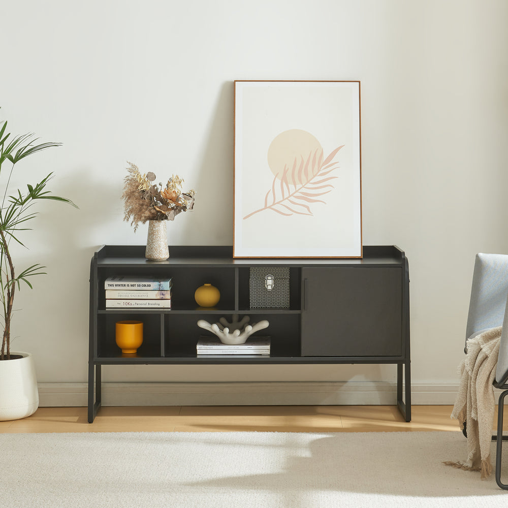 Mueble para TV Storfjord 120x34x63 cm negro [en.casa] - premiumXL