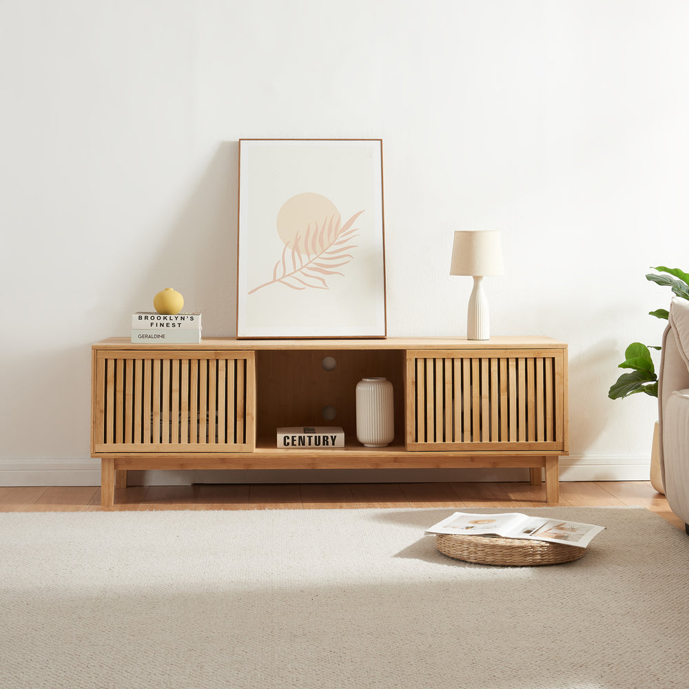 Mueble para TV Ypäjä 150x42x50 cm bambú natural [en.casa] - premiumXL