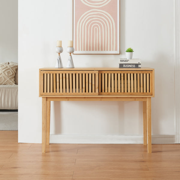 Consola Ypäjä 110x39x81 cm Bambú [en.casa]