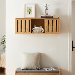 Estante de pared Ypäjä 93x20x33 cm Bambú [en.casa]