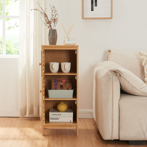 Armario auxiliar con 3 puertas Ypäjä 82x33x27 cm Bambú [en.casa]
