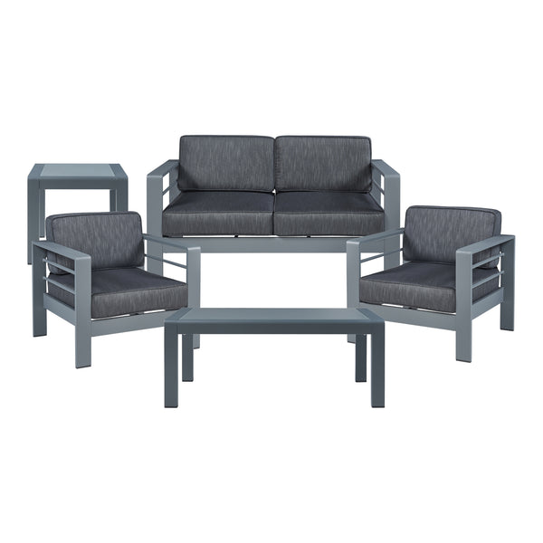 Conjunto de muebles de jardín Avise 5 piezas aluminio [casa.pro]