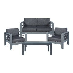 Conjunto de muebles de jardín Avise 4 piezas aluminio [casa.pro]