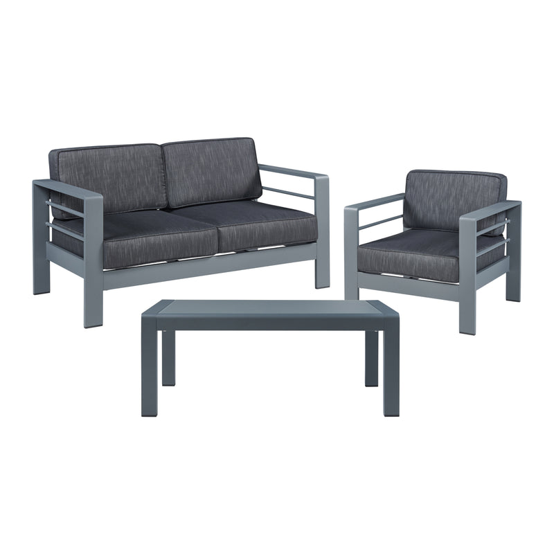 Esquema acotado Conjunto de muebles de jardín Avise de 3 piezas. Aluminio [casa.pro]