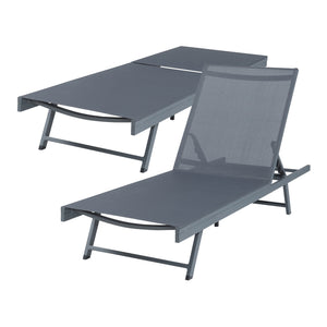 Conjunto de tumbonas Baragiano 3 piezas aluminio [casa.pro]