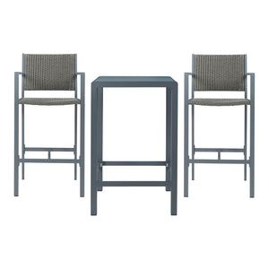 Conjunto de mesa alta Avise 3 piezas aluminio [casa.pro]