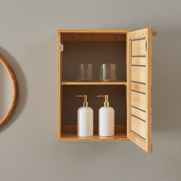 Armario colgante Epind 50x33x20 cm Bambú natural [en.casa]
