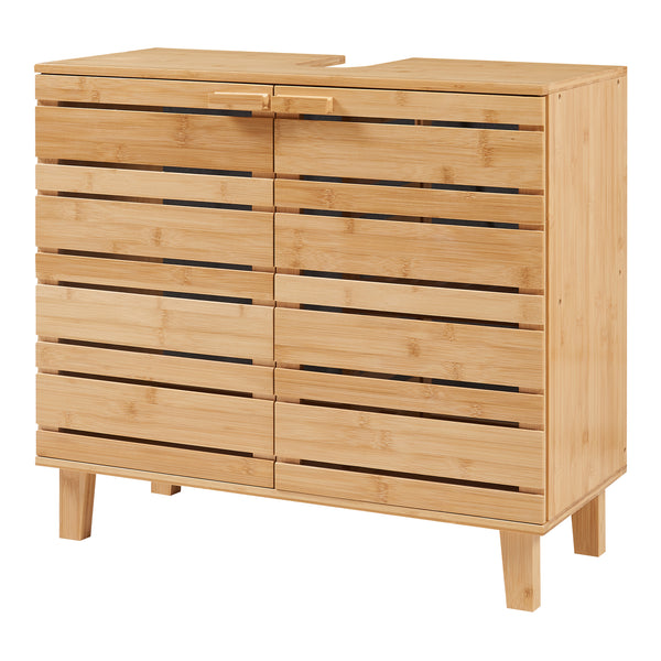 Mueble bajo lavabo Epind 60x66x30 cm Bambú natural [en.casa]