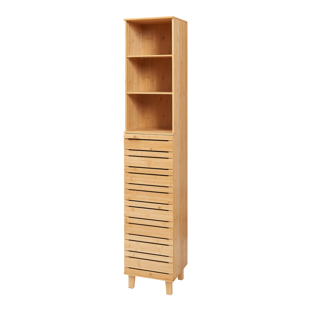 Armario alto Epind 180x33x30 cm bambú [en.casa] - premiumXL