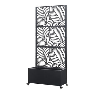 Tabique Surnskoki con macetero Acero Negro [casa.pro]