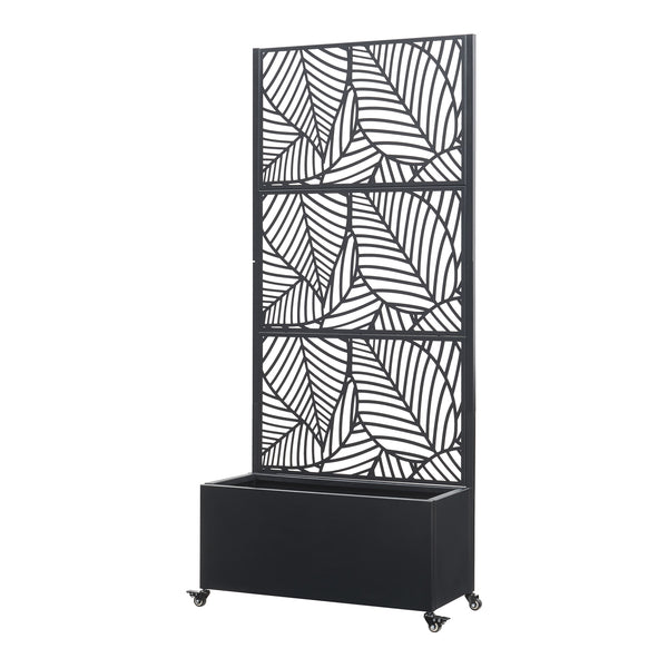 Tabique Surnskoki con macetero Acero Negro [casa.pro]