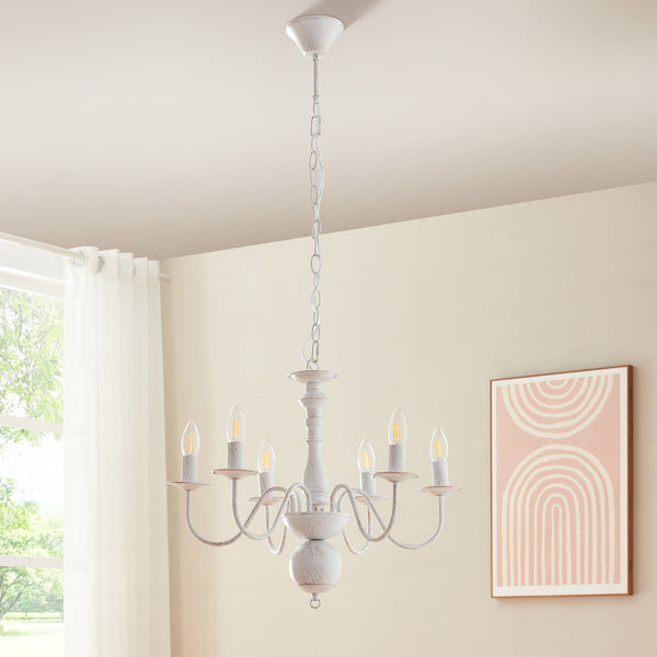 Lámpara de araña Berkeley Metal Vintage-Blanco [lux.pro]