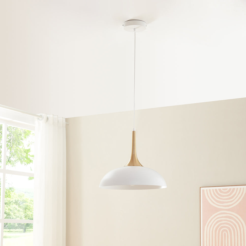 Lámpara colgante Blairgowrie metal blanco/latón [lux.pro] - premiumXL