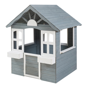 Casita infantil Vesa 138x120x102 cm Madera de abeto Gris [casa.pro]