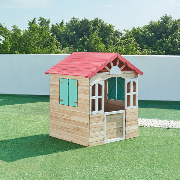 Casita infantil Lulä Caseta de juegos 130x115x101 cm Madera [casa.pro]