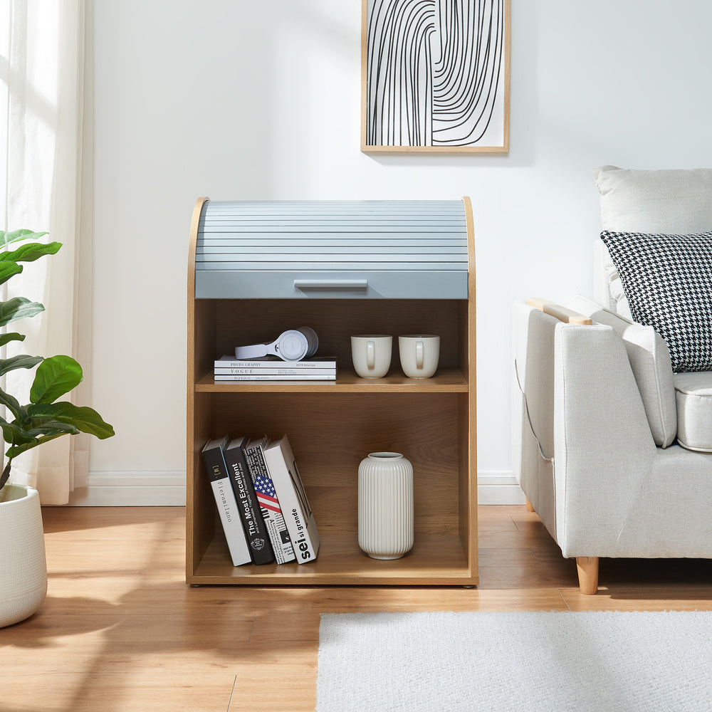 Armario persiana Kavlinge 80x60x40 cm Bambú/Gris [en.casa]