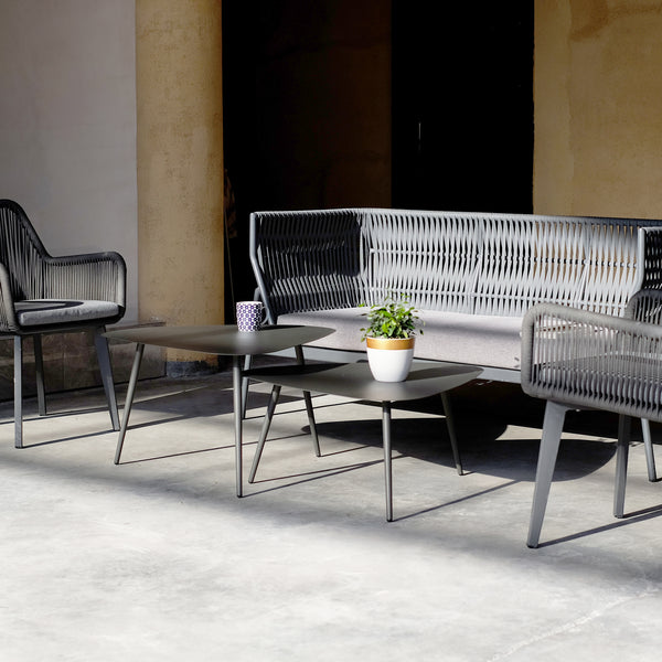 Mesa auxiliar 2 piezas Aymavilles acero antracita [casa.pro]