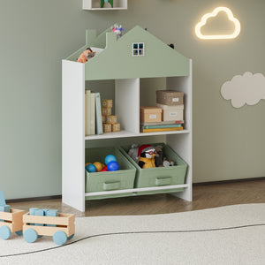 Estantería para niños Vipsali 90x60x27 cm Verde menta/Blanco [en.casa]