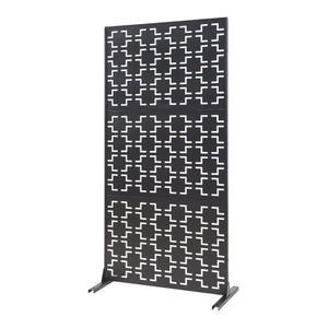 Tabique interior Aaskis acero 200x100x50 cm negro [casa.pro]