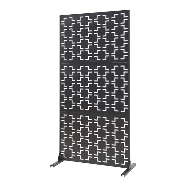 Tabique interior Aaskis acero 200x100x50 cm negro [casa.pro]