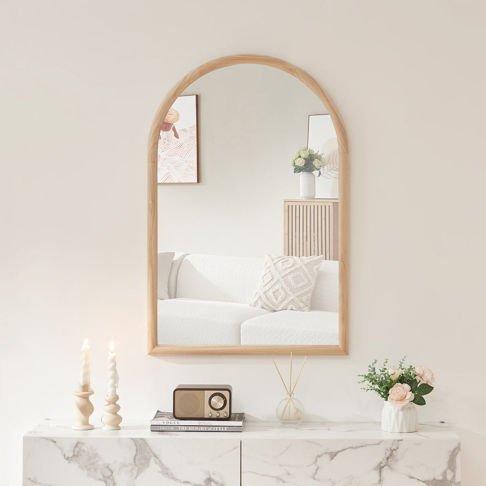 Espejo de pared Podena 90x60 cm natural [en.casa] - premiumXL