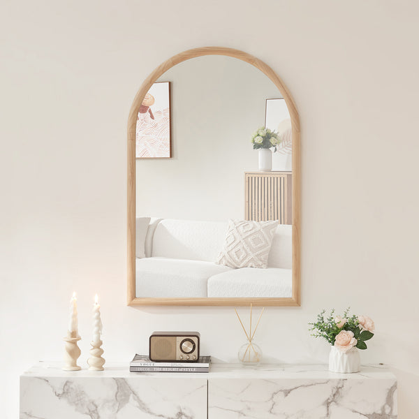 Espejo de pared Podena 90x60 cm natural [en.casa]