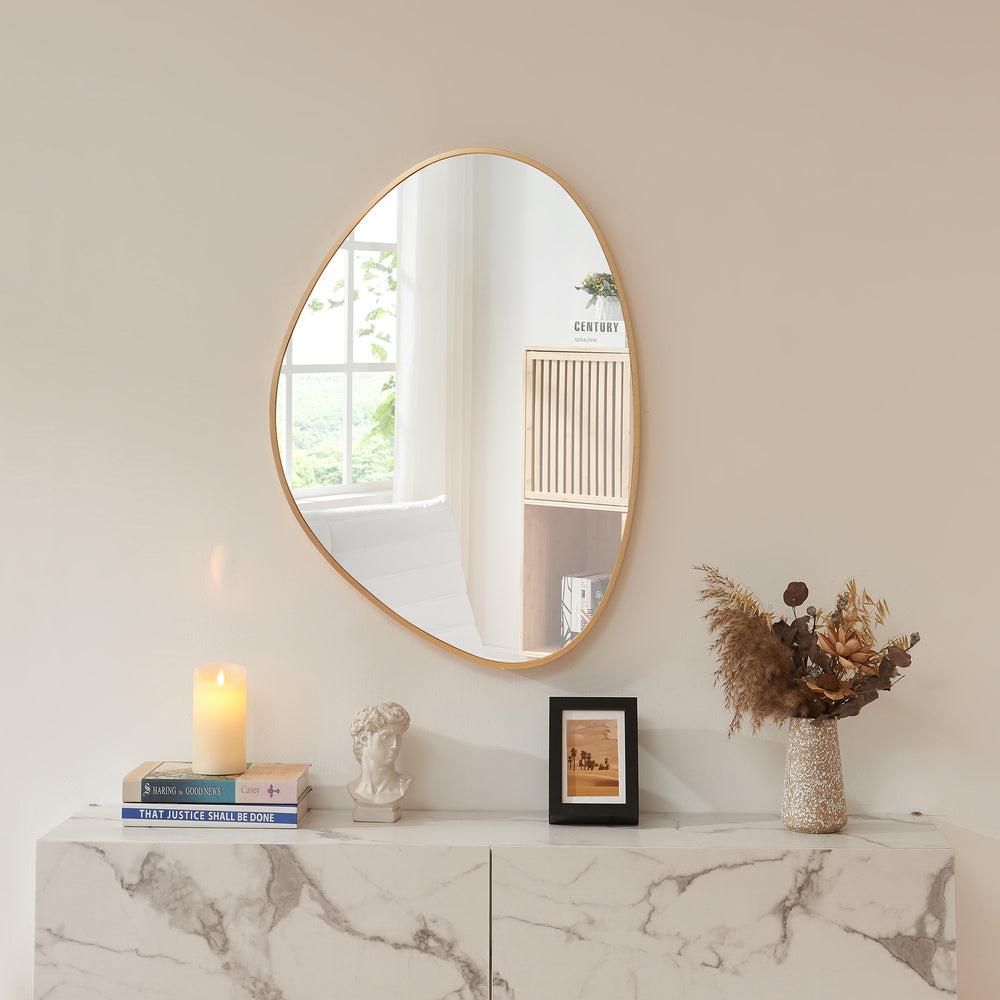 Espejo de pared Lardkapihond 75x53 cm color dorado [en.casa] - premiumXL