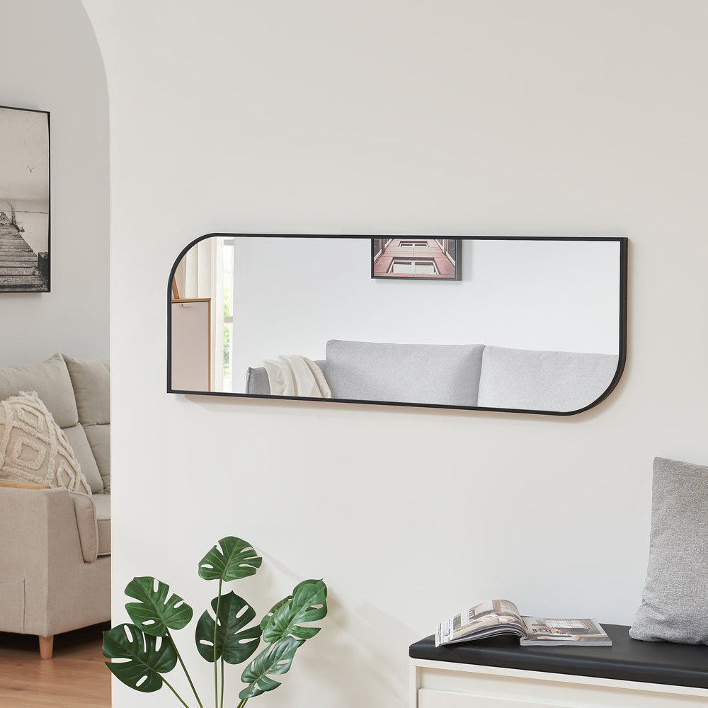 Espejo de pared Tarvindak 120x40 cm negro [en.casa] - premiumXL