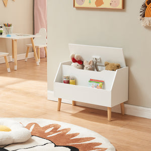 Caja de juguetes Aavanrar 60x30x43 cm Blanco [en.casa]