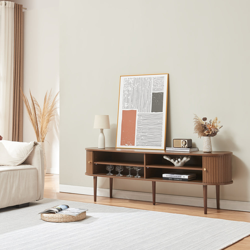 Mueble de televisión Mapia 166x40x55 cm aspecto nogal [en.casa]