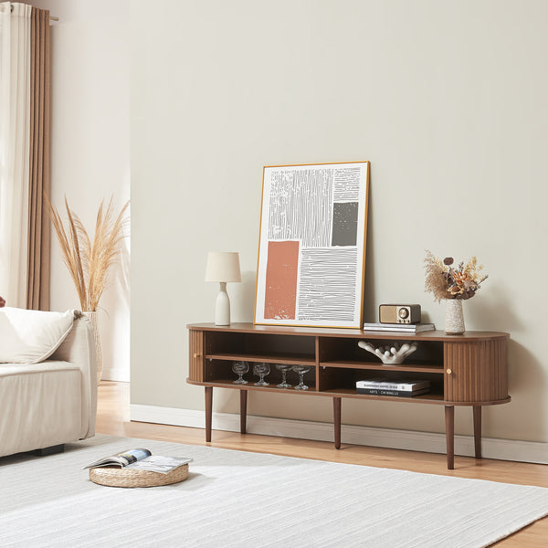 Mueble de televisión Mapia 166x40x55 cm aspecto nogal [en.casa]