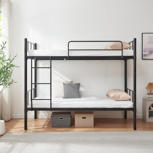 Litera de metal Berimma 90x200 cm Negro [en.casa]