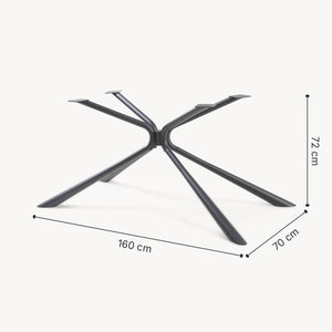 Estructura de mesa Havosanlurg acero 160x70x72 cm negro [en.casa]