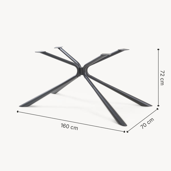 Estructura de mesa Havosanlurg acero 160x70x72 cm negro [en.casa]