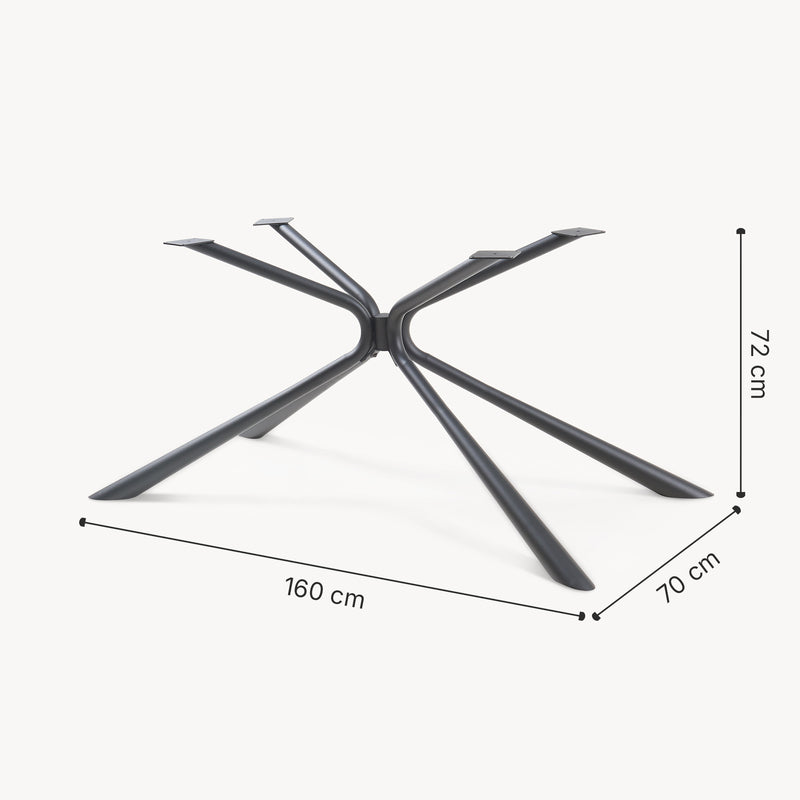 Esquema acotado Estructura de mesa Havosanlurg acero 160x70x72 cm negro [en.casa]