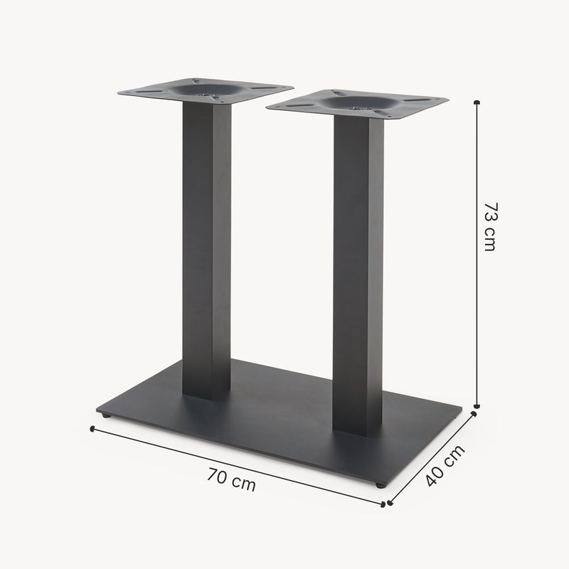 Esquema acotado Estructura de mesa Vadejord acero 70x40x73 cm negro [en.casa]