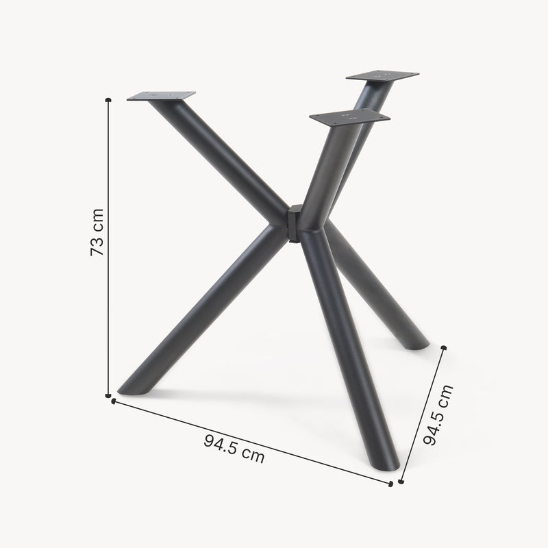 Esquema acotado Estructura de mesa Viserinna acero 94,5x94,5x73 cm negro [en.casa]