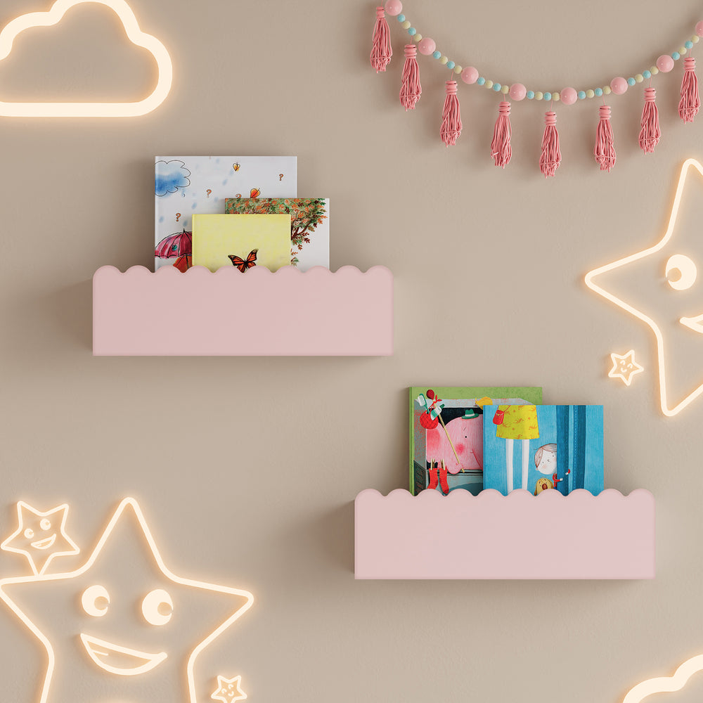 Infantil - Estante de pared juego de 2 Vestnes 40x10x10 cm Cotton Candy [en.casa] - premiumXL