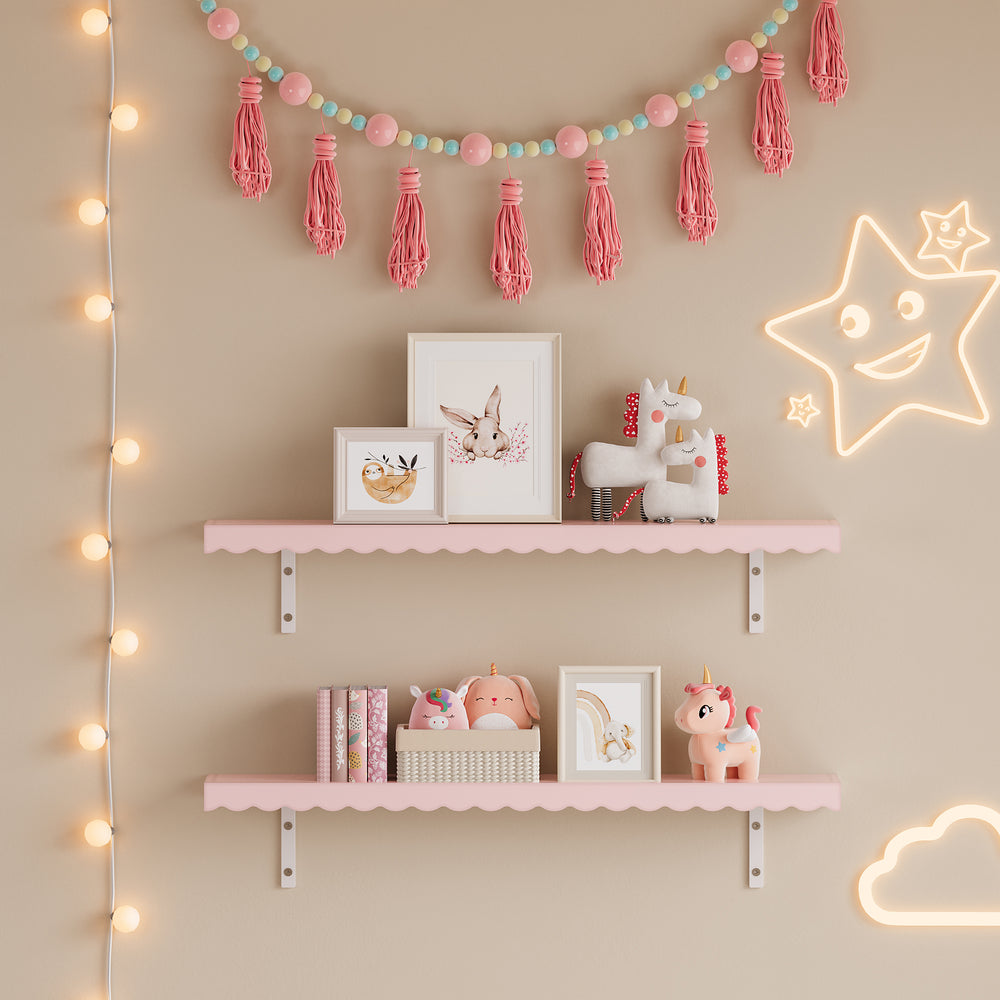 Infantil - Estante de pared juego de 2 Vestnes 80x17x4 cm Cotton Candy [en.casa] - premiumXL