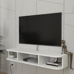 Mueble bajo de TV colgante Oundsvas 120x30x19 cm Blanco [en.casa]