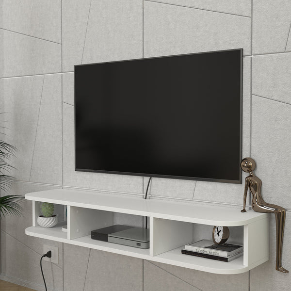 Mueble bajo de TV colgante Oundsvas 120x30x19 cm Blanco [en.casa]