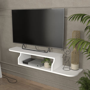 Mueble bajo de TV colgante Kershaby 120x30x19 cm Blanco [en.casa]