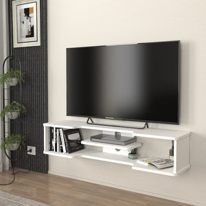 Mueble bajo de TV colgante Yrela 120x30x26 cm Blanco [en.casa]