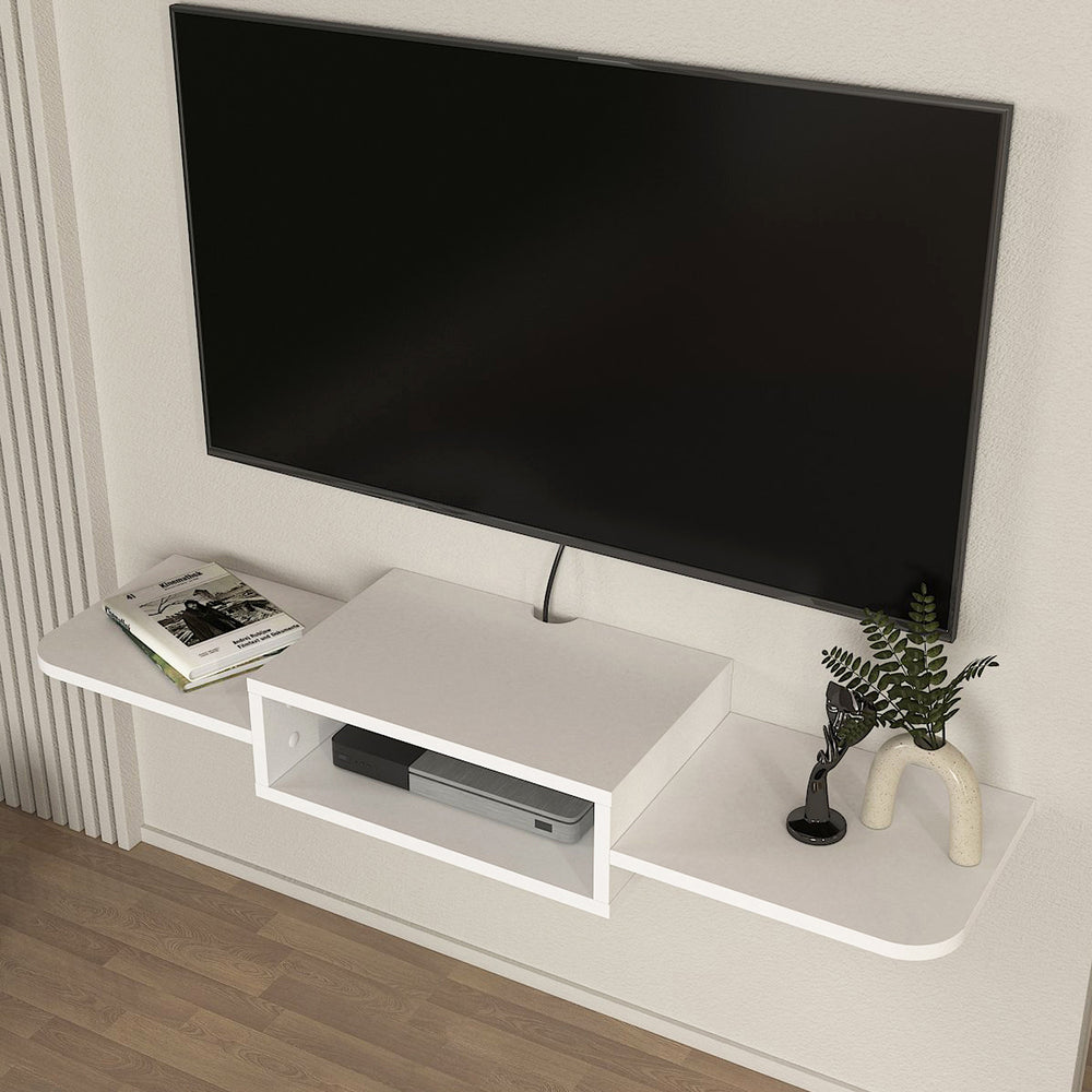 Mueble bajo de TV colgante Tar 115x30x16 cm blanco [en.casa] - premiumXL