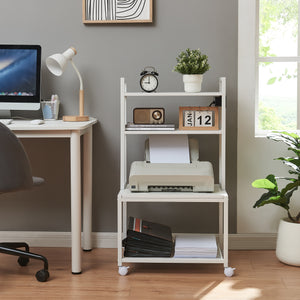 Mesa de impresora con ruedas Svanaldsvipp 100x55x38 cm Blanco [en.casa]