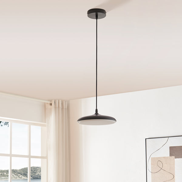Lámpara colgante Oupilu con LEDs integrados Metal 120x25x25 cm Negro/Blanco [lux.pro]