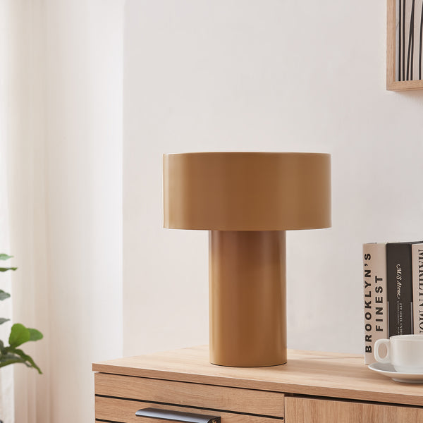 Lámpara de mesa Kömn metal 37x30x30 cm marrón [lux.pro]